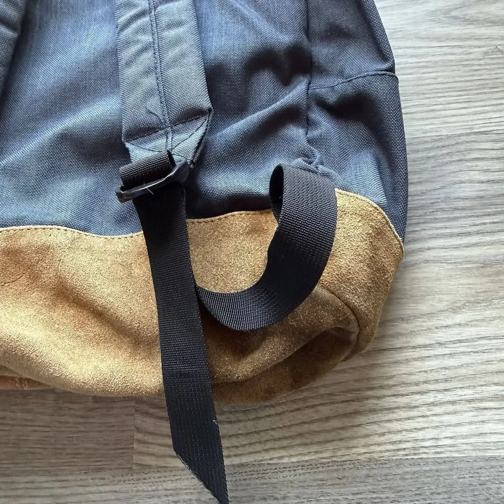 Vintage 80s Levi's Orange Tab Blue‎ Backpack Suede Canvas School Hiking Leather